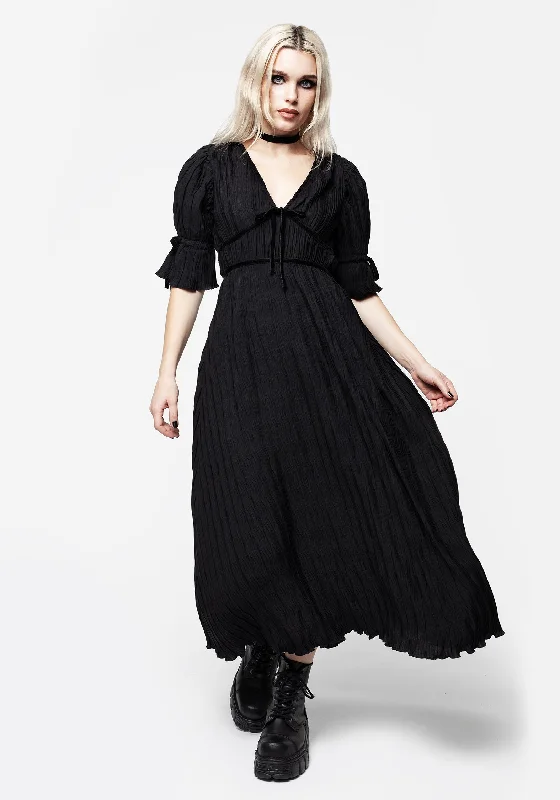 Belial Crinkle Velour Ribbon Midaxi Dress