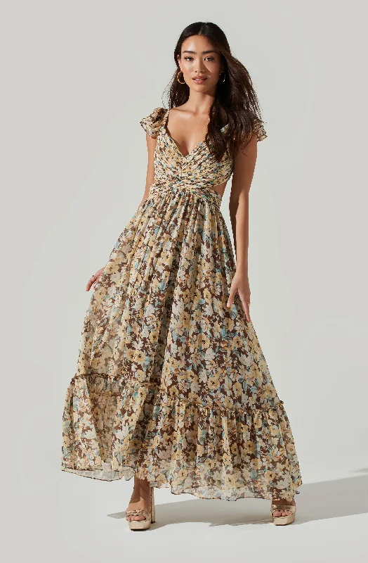 Primrose Floral Strappy Back Maxi Dress