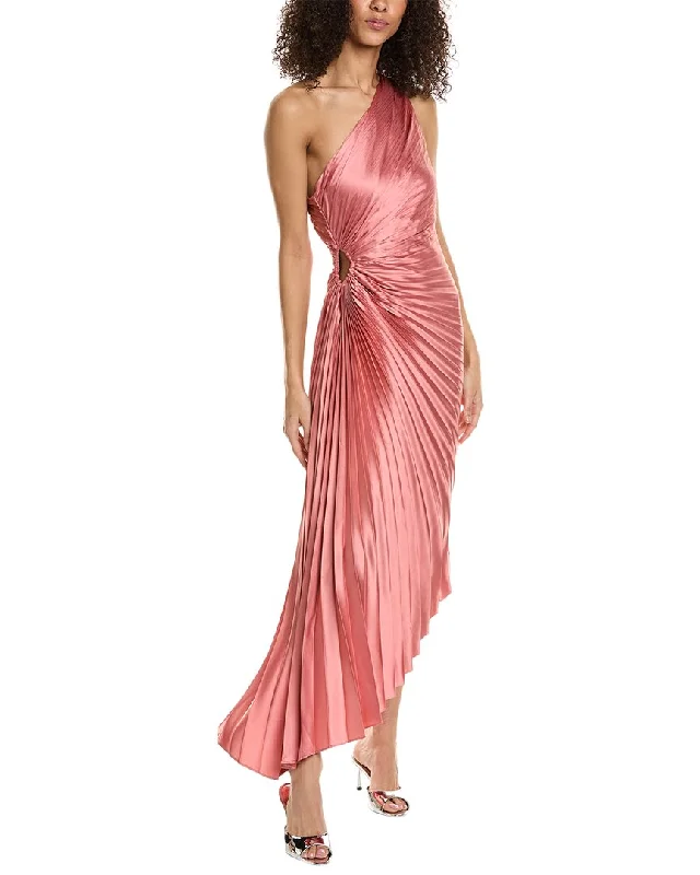 Dress Forum Asymmetrical Pleated Maxi Dress