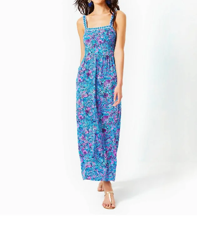 Mirasol Maxi Dress In Breakwater Blue - Shells N Bells Engineered