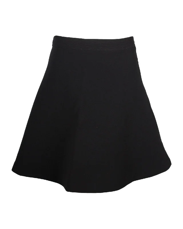 Sandro A-line Mini Skirt in Black Polyester