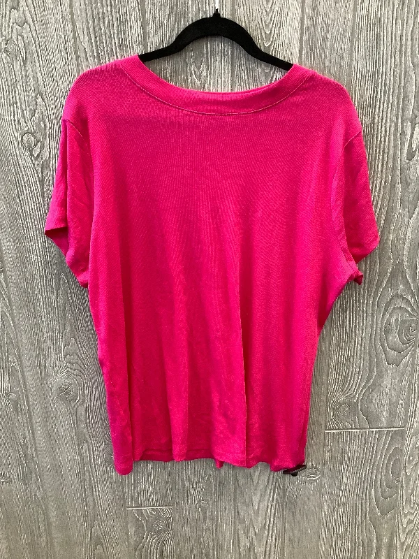 Top Short Sleeve By A New Day In Pink, Size: 2x