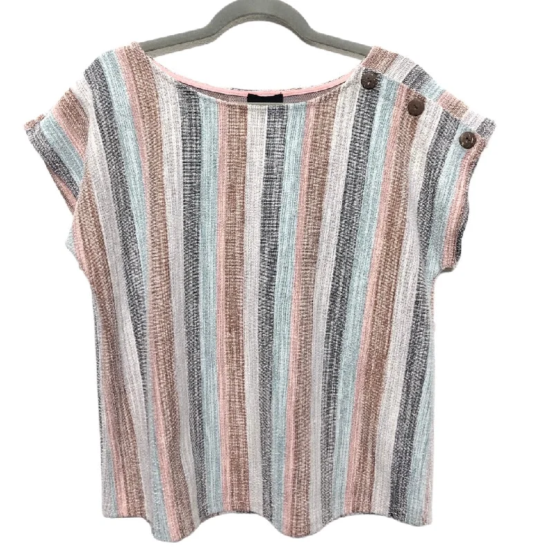 Top Short Sleeve By W5 In Striped Pattern, Size: L