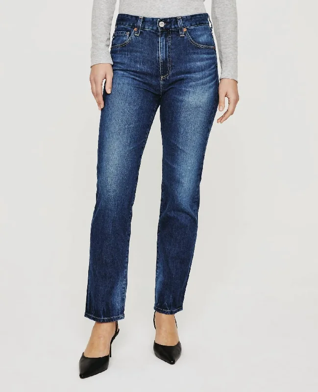 Saige High Rise Straight Jeans In Gondola