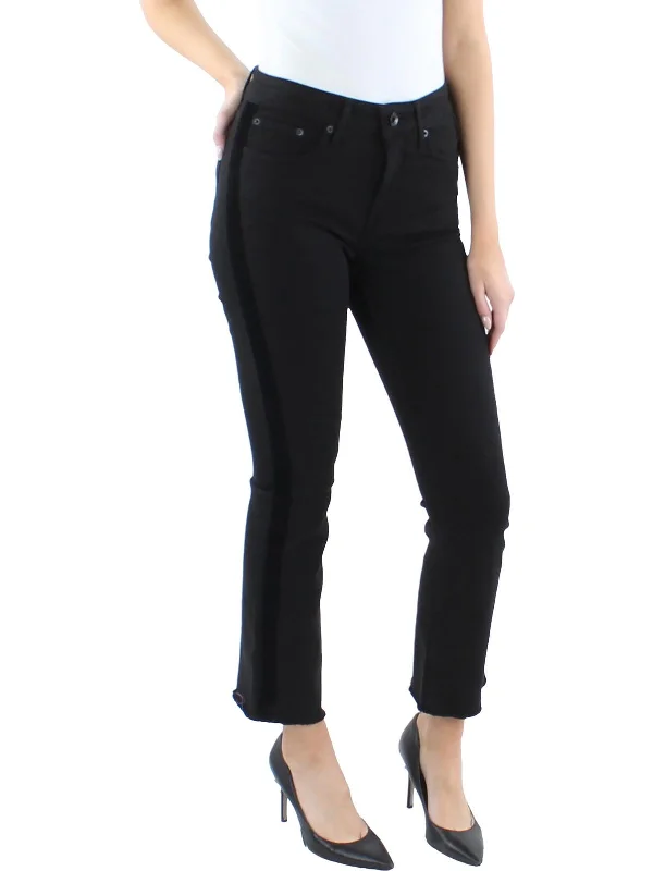 Womens Velvet High Rise Flare Jeans